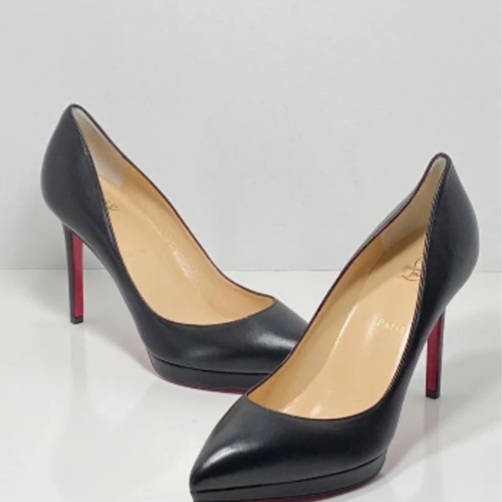 Christian Louboutin Pigalle Plato 100 Leather Platform Pumps size 42